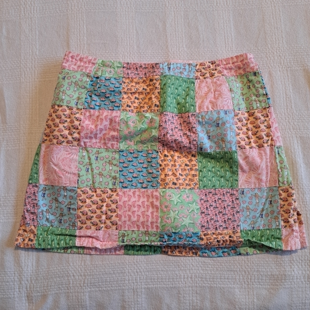 Vineyard Vines girls size 8 patchwork skirt with modesty shorts,